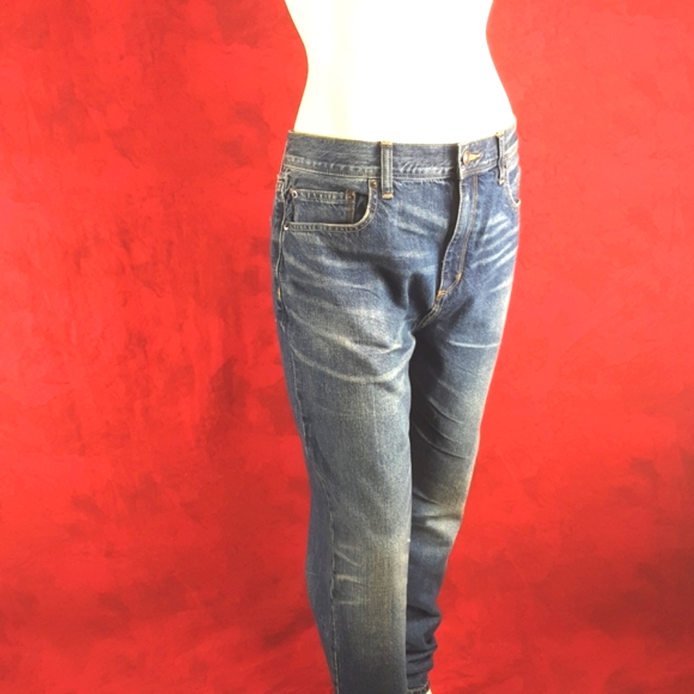 Lands End straight leg blue jeans